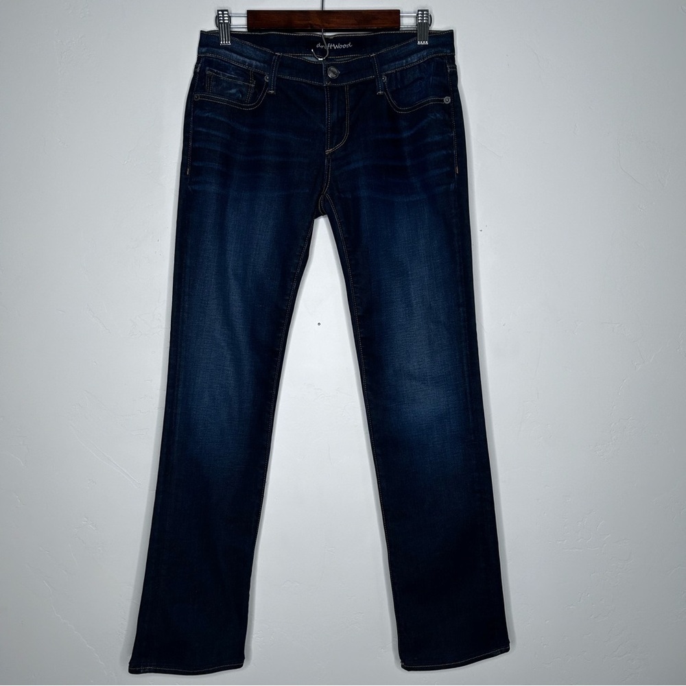 Driftwood Slim Straight Denim Jeans Size 28 Mid Rise Dark Wash Bohemian